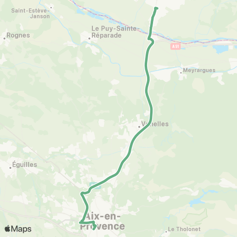 Pays d'Aix Mobilité Pertuis - Aix-en-Provence map