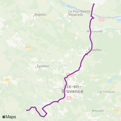 Pays d'Aix Mobilité Pertuis - Venelles - Z.A. les Milles map
