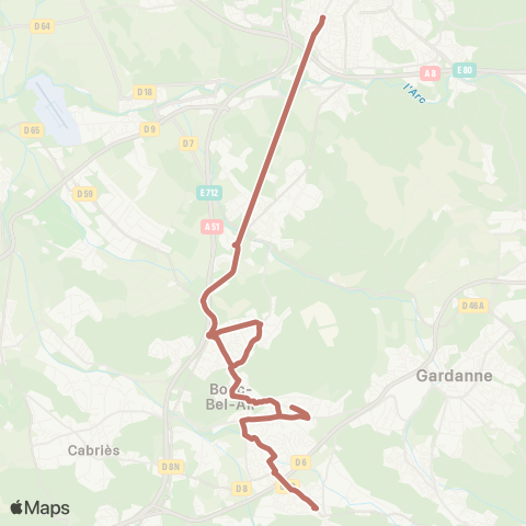 Pays d'Aix Mobilité Simiane - Bouc Bel Air - Aix map