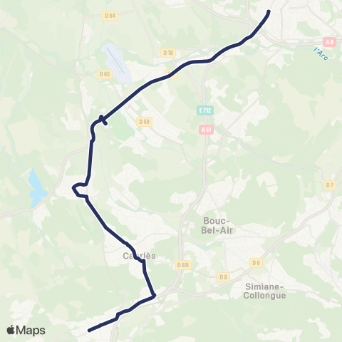 Pays d'Aix Mobilité Plan de Campagne - Cabriès - Aix map