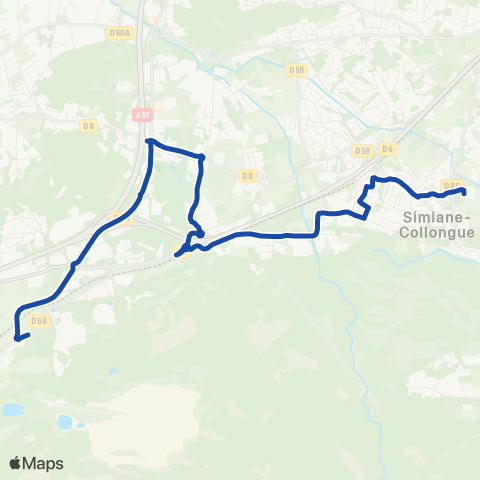 Pays d'Aix Mobilité Simiane - Bba-Mimet-Clg Mitterrand map