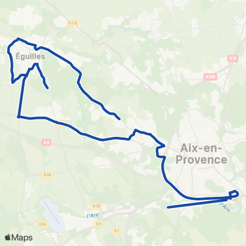 Pays d'Aix Mobilité Eguilles - Aix map