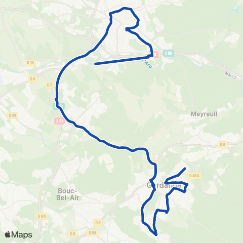 Pays d'Aix Mobilité Gardanne - Aix map