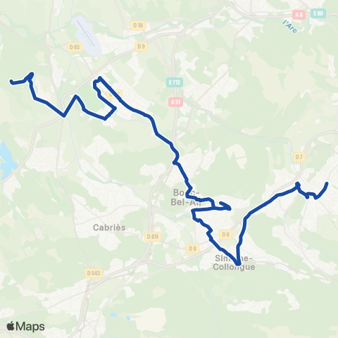 Pays d'Aix Mobilité Gardanne-Simiane-Bba-ZA Milles map