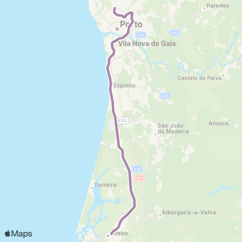 CP Urbanos Porto Campanha - Leca do Balio map