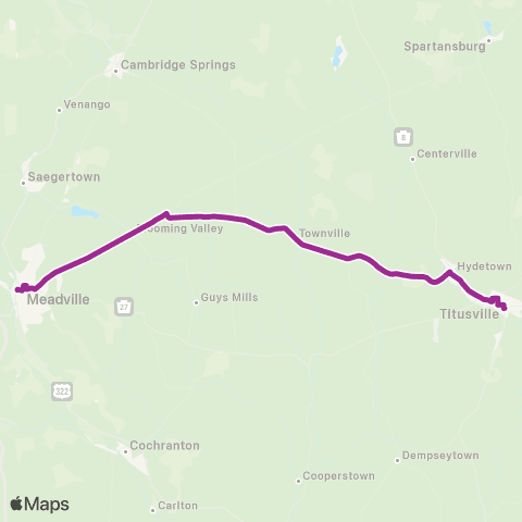 CATA Meadville Titusville map