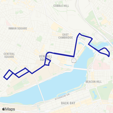 Charles River TMA - EZRide North Sta - Cambridgeport via Kendall Sq map