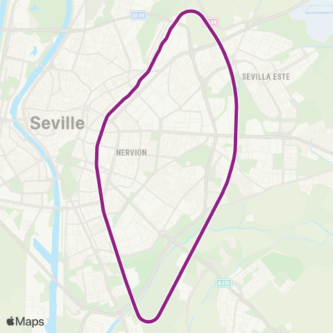 Cercanías Santa Justa Circular map