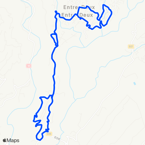 CarSud Géranium Navette Centre ville Entre-Deux map