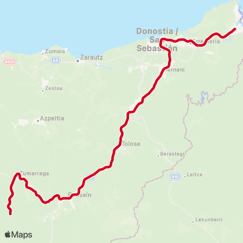 Cercanías Irun - Brinkola map