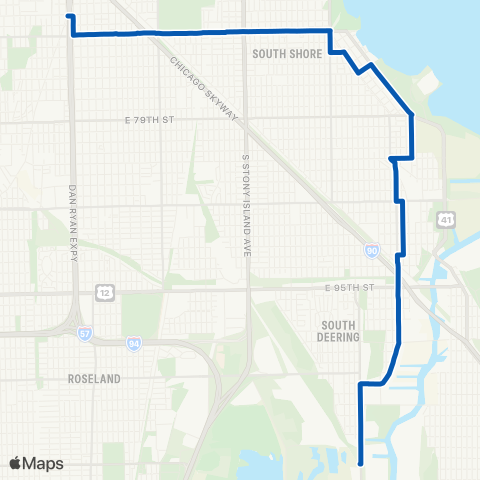 CTA 71st / South Shore map