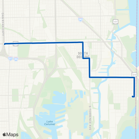 CTA Jeffery Manor Express map