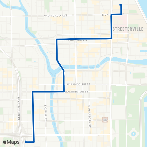 CTA Water Tower Express map