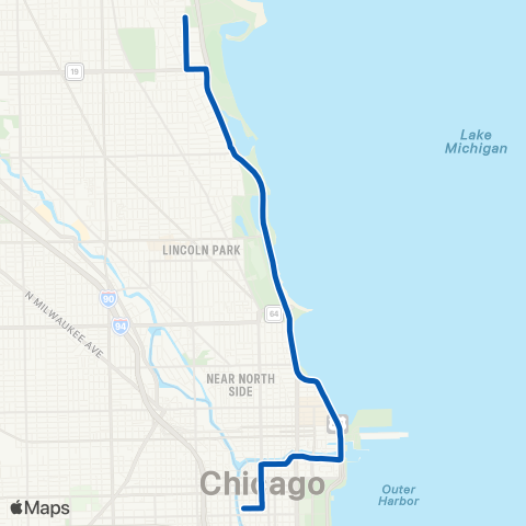 CTA Clarendon / LaSalle Express map