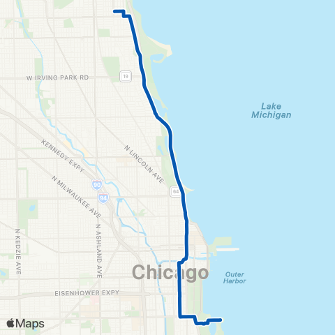 CTA Inner Lake Shore / Michigan Express map