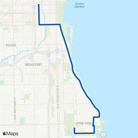 CTA University of Chicago Hospitals Express map