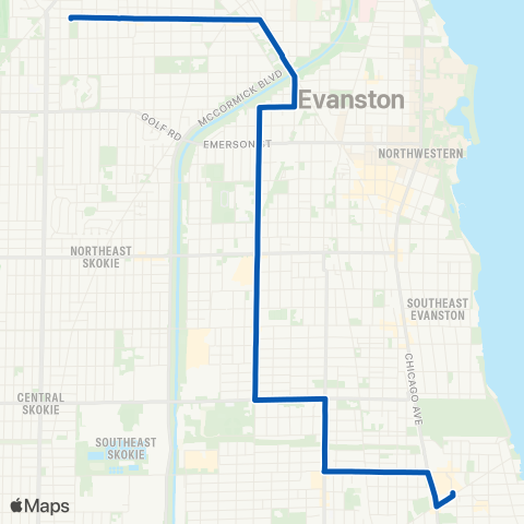 CTA Evanston Circulator map