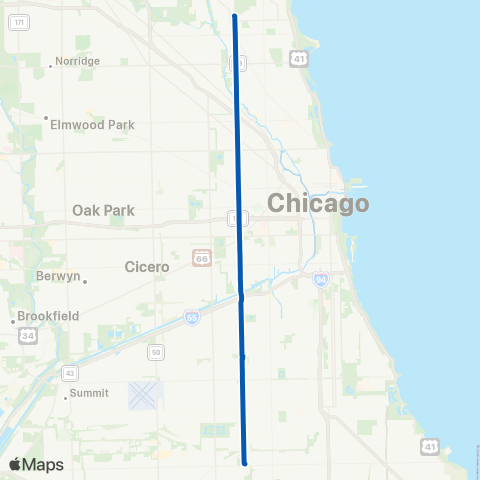 CTA Western Express map