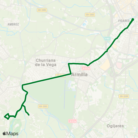 Junta de Andalucia Granada - Armilla - Churriana V. (a-338)-Pedro Verde - Gabia Chica map