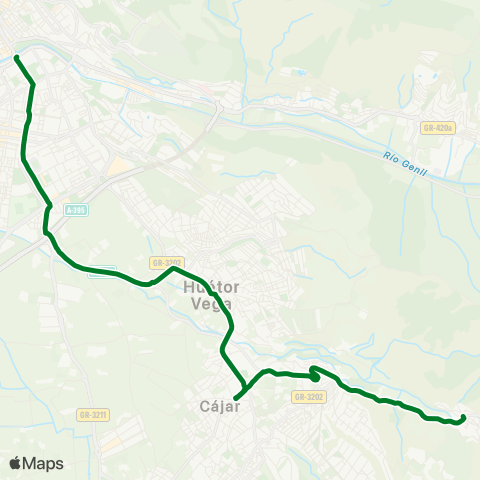 Junta de Andalucia Granada - Huétor V. - Cájar - Bº Monachil - Monachil map