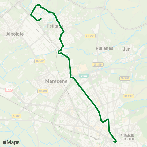 Junta de Andalucia Granada - Peligros - Caserío Fonseca - Monteluz map