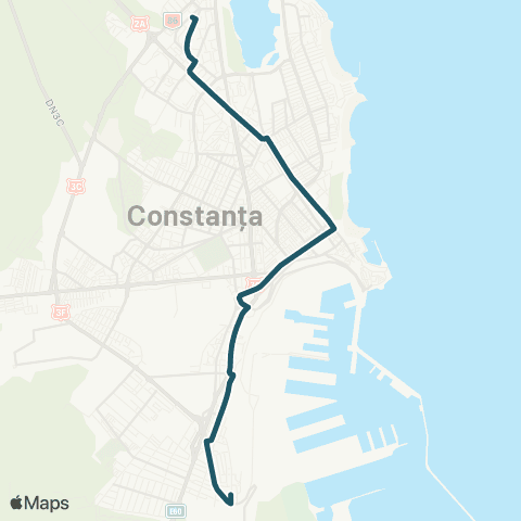 CT Bus Cap Linie Tomis Nord - Arcasului map