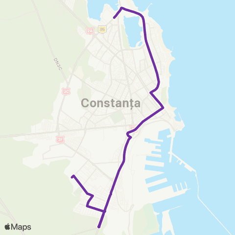 CT Bus Cap Linie Confort Urban - imbarcare - Cap Linie Univ. Ovidius map