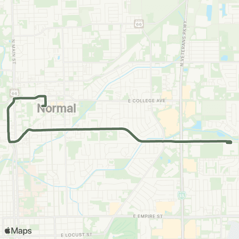 Connect Transit ISU Campus East map