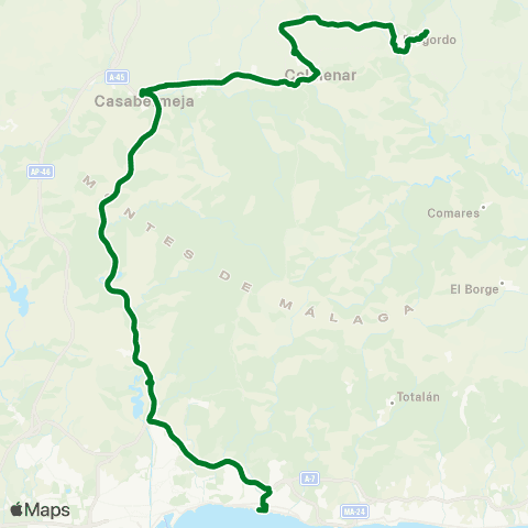 CTMAM Riogordo-Colmenar-Casabermeja-El Palo map