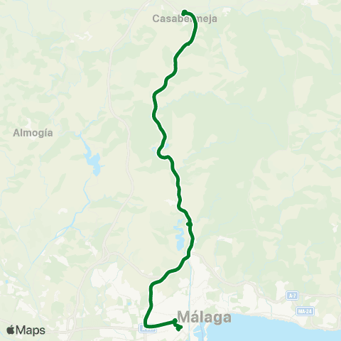 CTMAM Málaga-Casabermeja (Directo) map