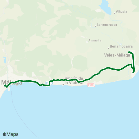 CTMAM Málaga-Torre Del Mar-Vélez Málaga-Riogordo map