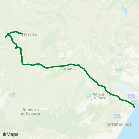 CTMAM Pizarra-Zalea-Cerralba-Los Álamos map