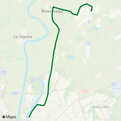 Junta de Andalucia M-112 San José de la Rinconada - Sevilla (por la Rinconada) map