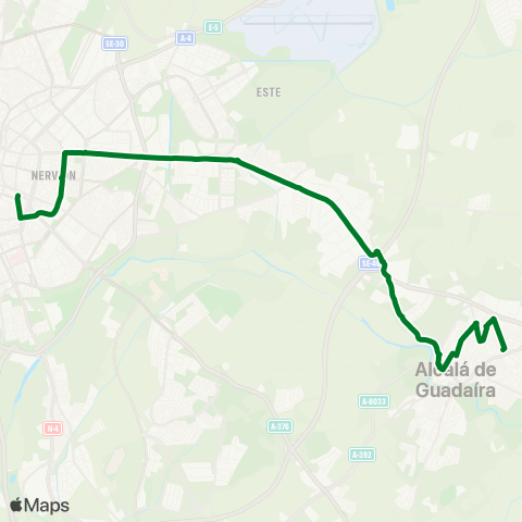 Junta de Andalucia M-121 Alcalá de Guadaíra - Sevilla map