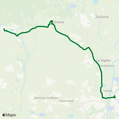 Junta de Andalucia M-176 Aznalcóllar - Gerena - Camas - Sevilla map