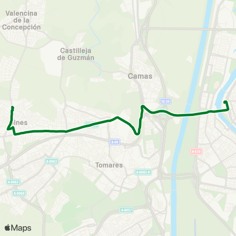 Junta de Andalucia M-160 Gines - Sevilla map
