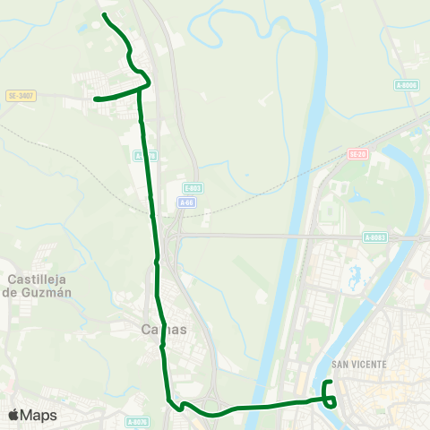 Junta de Andalucia M-170a Santiponce - Sevilla map