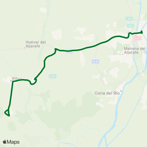 Junta de Andalucia M-169 Villamanrique - Sevilla (Directo a-49) map