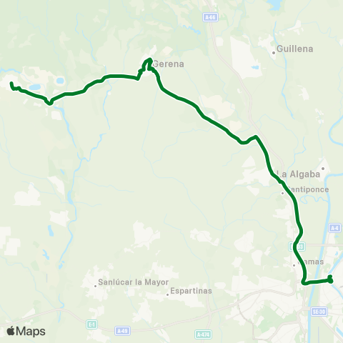 Junta de Andalucia M-176 Aznalcóllar - Gerena - Sevilla (Directo) map