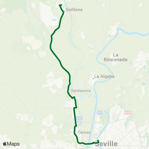 Junta de Andalucia M-177 Guillena - Pi los Girasoles - Camas - Sevilla map