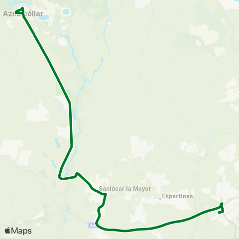 Junta de Andalucia M-107 Aznalcóllar - Bormujos (Hptal) (Servicio a la Demanda) map