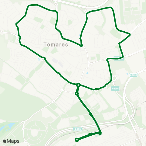 Junta de Andalucia M-108a Circular San Juan de Aznalfarache - Tomares (Sent.A) map