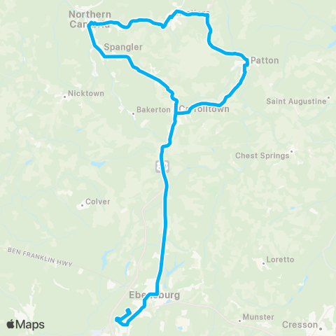 CamTran Patton-Hastings-N. Cambria-Ebensburg map