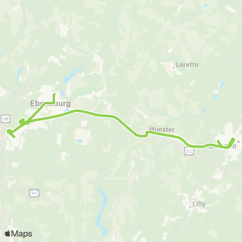 CamTran Ebensburg-Portage-Cresson map