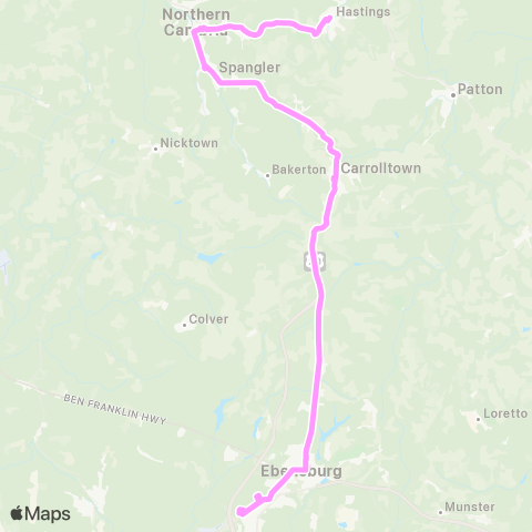 CamTran Patton-Hastings-N. Cambria-Ebensburg map