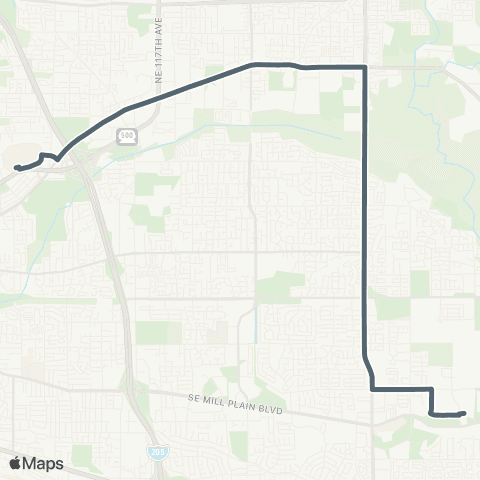 C-TRAN East Fourth Plain / 162nd Ave map