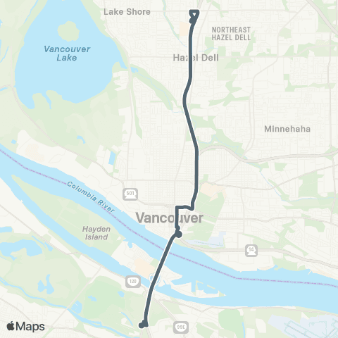 C-TRAN I-5 Construction Shuttle map
