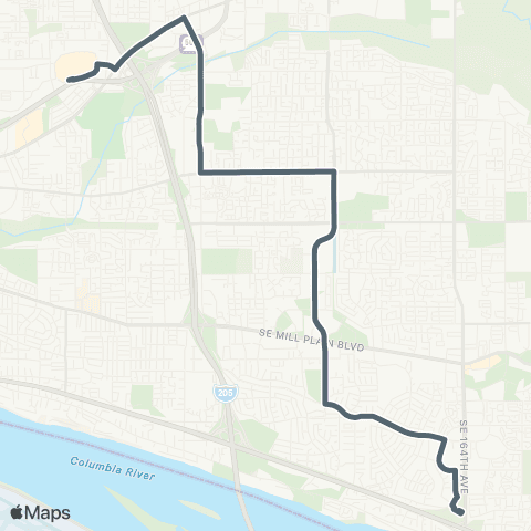 C-TRAN Van Mall / Fishers map