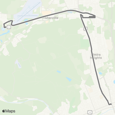 CTRAN Elmira / Airport Corp Park map