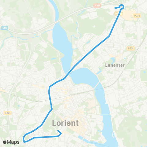 IZILO Ligne Bleue - Lanester Parking Parc des Expositions - Lorient Festival Interceltique de Lorient map